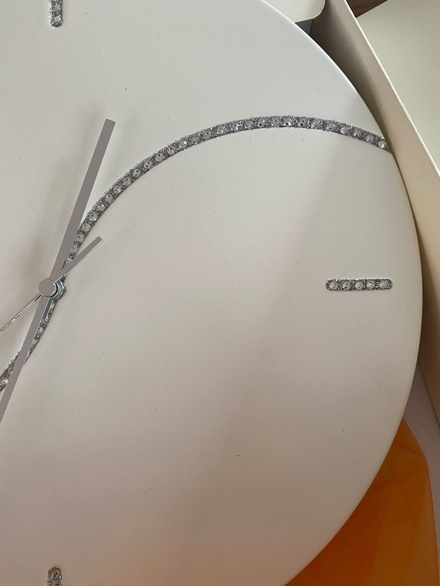 regalo di Natale Orologio da parete bianco strass