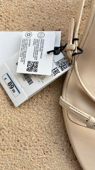 Sandalias Zara beige tacón fino 40