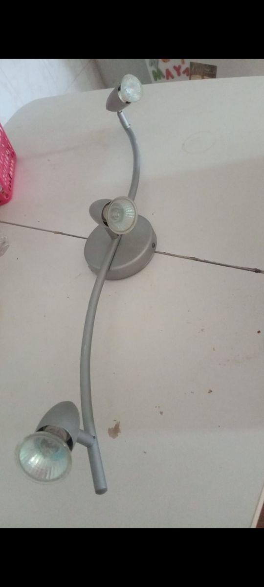 Lampara plafon 3 luces metalica