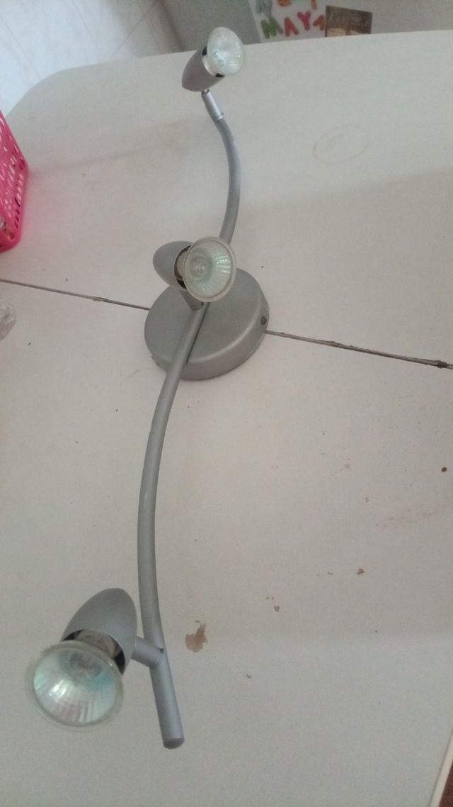 Lampara plafon 3 luces metalica