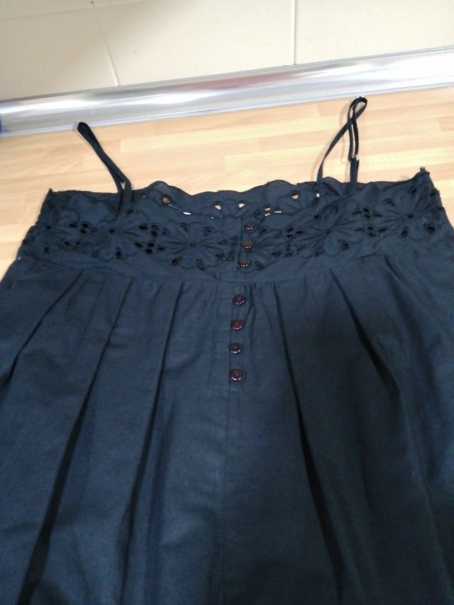 Blusa negra tirantes - algodon