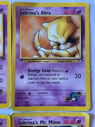 Carte Pokemon Sabrina: Abra, Kadabra, Mr. Mime