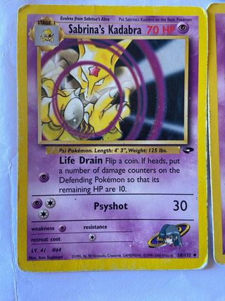 Carte Pokemon Sabrina: Abra, Kadabra, Mr. Mime
