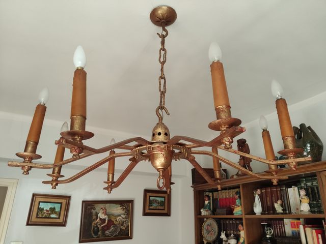 Lampara araña antigua 8 luces