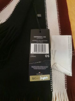 Bufanda Tommy Hilfiger - Negra y Roja