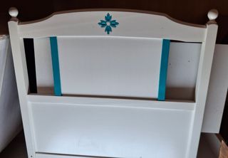 Cabecero cama infantil blanco-teal