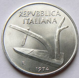 10 lire 1974 nuova - fior di conio FDC
