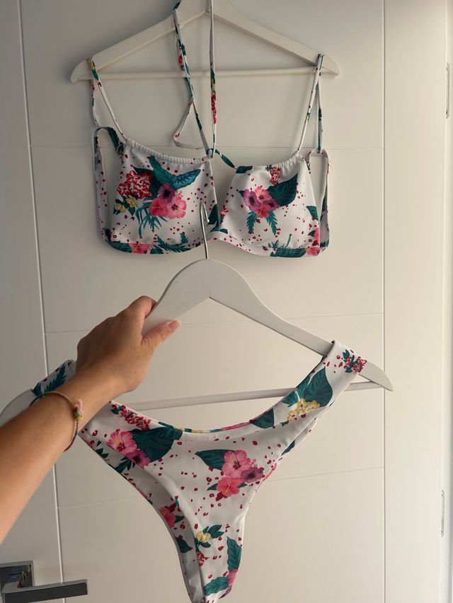 Bikini Flores - Bañador Blanco