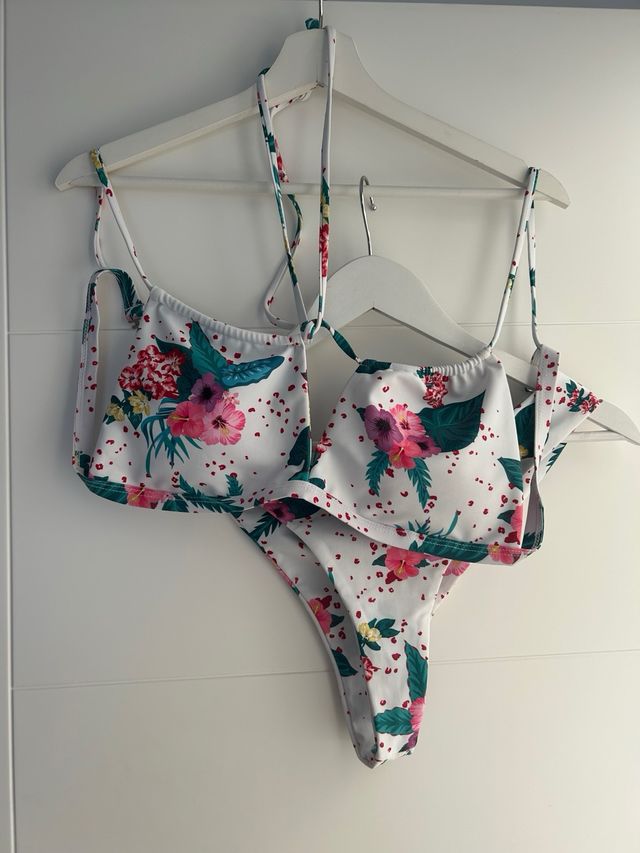 Bikini Flores - Bañador Blanco