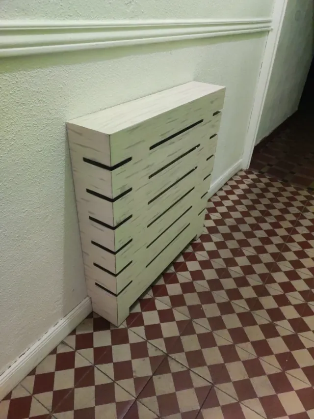 Mueble radiador blanco madera