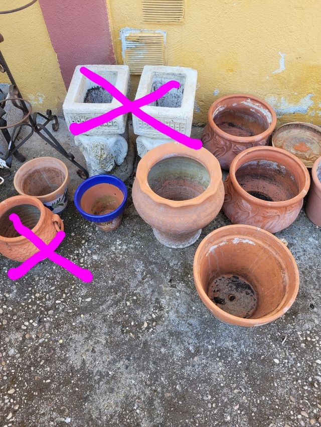 Macetas de cerámica y terracota