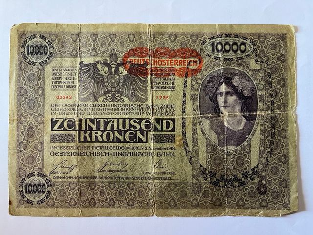 Banconota 10000 Corone Austria 1918