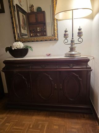 Recibidor madera maciza oscura
