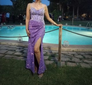 Vestido Lila SHEIN Fiesta Noche