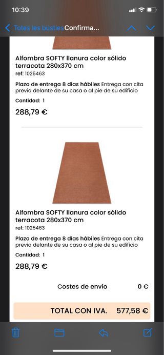 Alfombra color terra