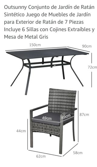 Mesa y sillas terraza.