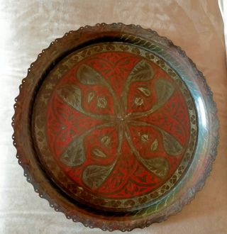 Vassoio Ottone Orientale Vintage