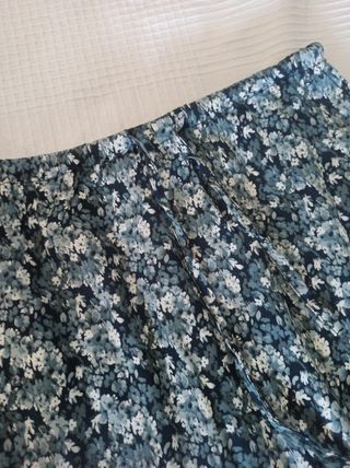 Falda larga Mango flores grises