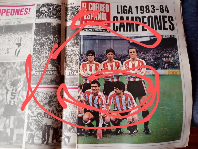 Periódico Athletic campeón de liga año 1983 1984