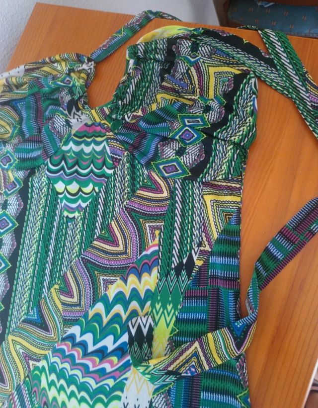 Vestido verde estampado - talla S