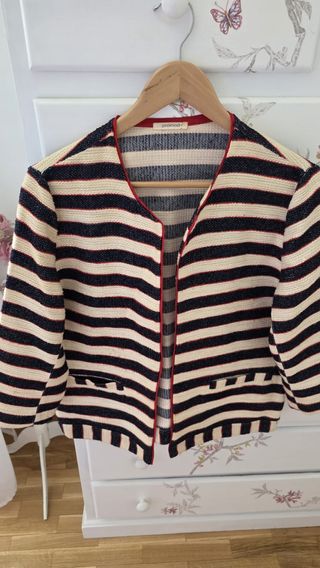 Chaqueta Promod rayas azul beige