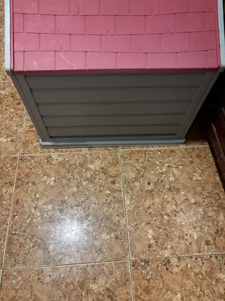 Casa perro mediano  gris y roja