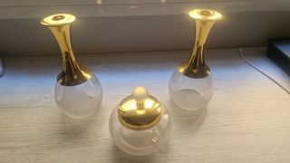 Juego tocador vintage dorado