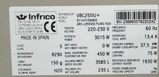 Vitrina Refrigerada Infrico VBC25SIU+