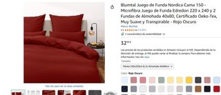 Juego nórdico microfibra cama 150 - Rojo