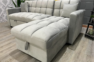 Sofá cama chaise longue gris