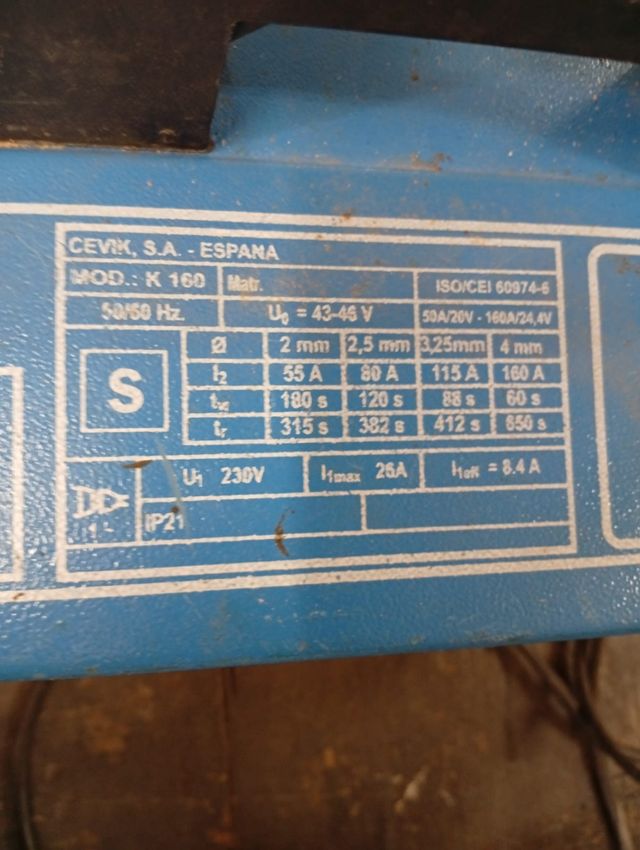 Soldadora CEVIK K 160 - 230V