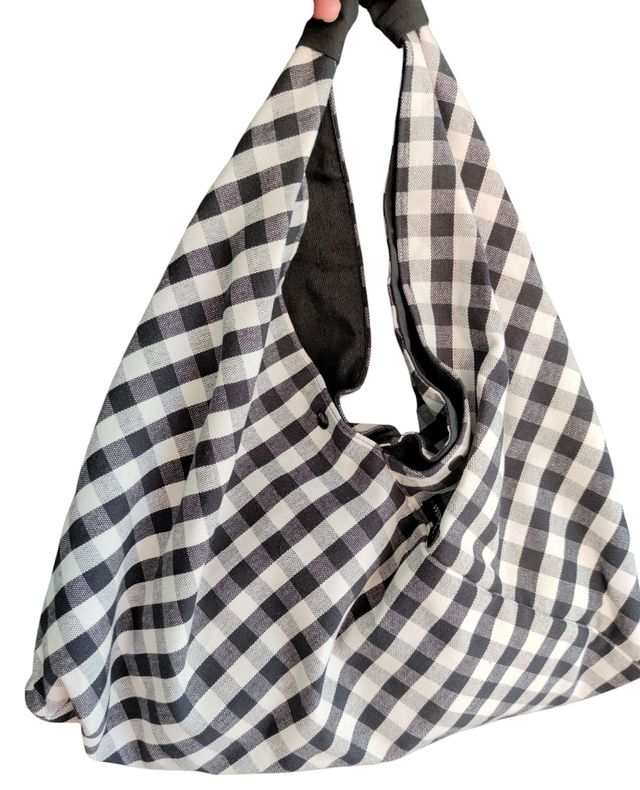 Borsa Origami Vichy bianco e nero