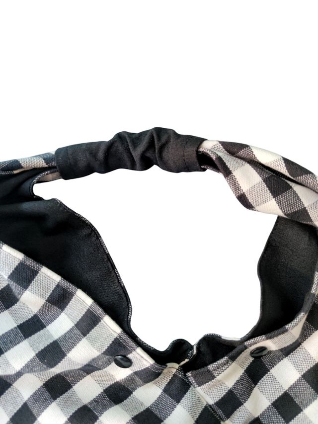 Borsa Origami Vichy bianco e nero