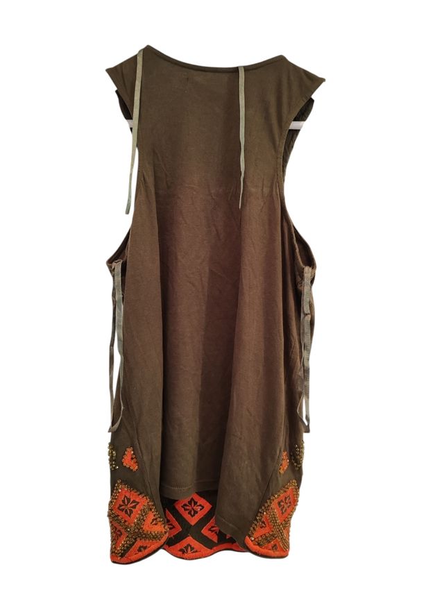 Vestito estivo donna Zara verde oliva e arancio M