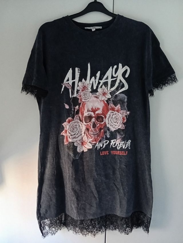 Vestido camiseta gris