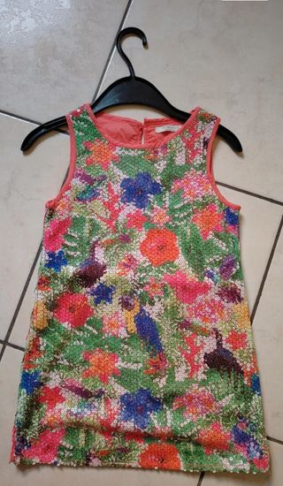 Vestito bambina paillettes fiori