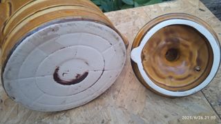 Teiera vintage marrone in ceramica