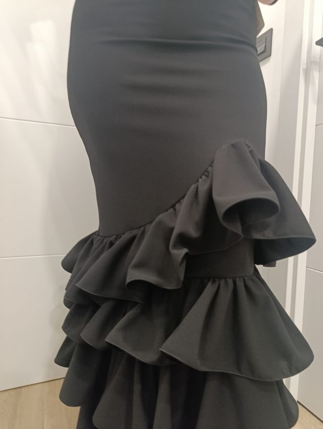Falda Flamenca Negra - Talla XS a XXL