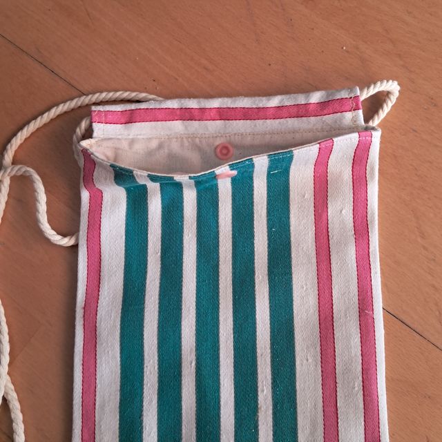 Bolso móvil rayas rosa-verde agua