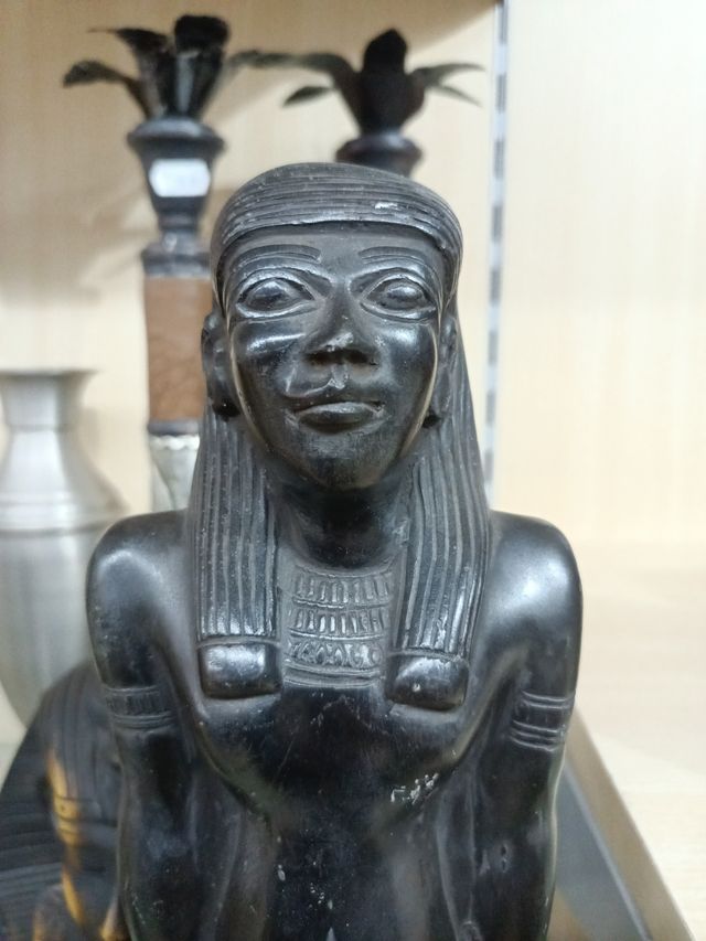 Figura Faraón Egipcio - Piedra Negra. Nueva.