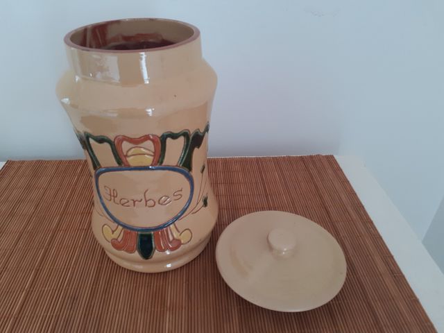 Bote Cerámica Hierbas Vintage 22x12cm