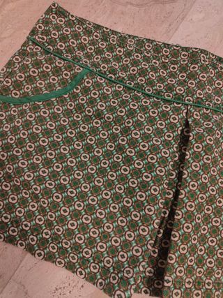 Falda verde estampada vintage