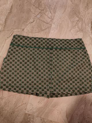 Falda verde estampada vintage