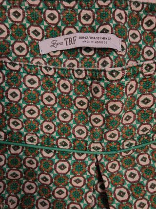 Falda verde estampada vintage