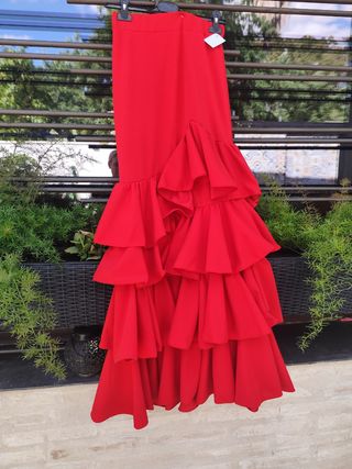 Falda Flamenca Roja XS-XXL