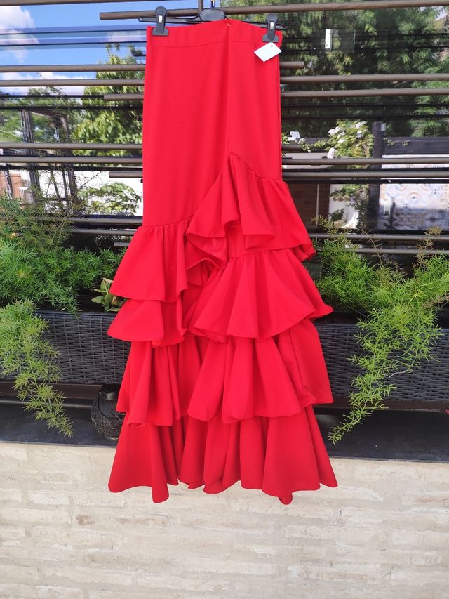 Falda Flamenca Roja XS-XXL