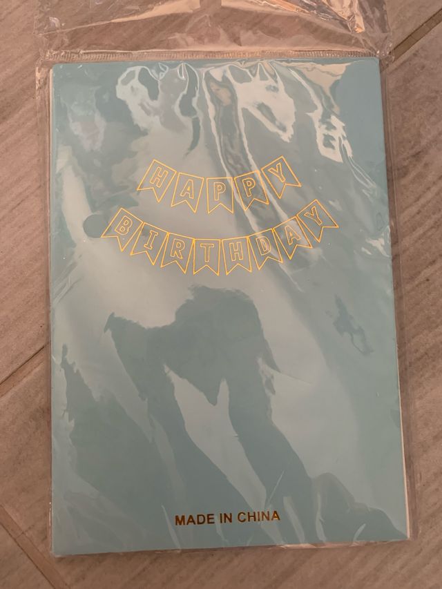 Bandierine Primo compleanno celesti e dorate