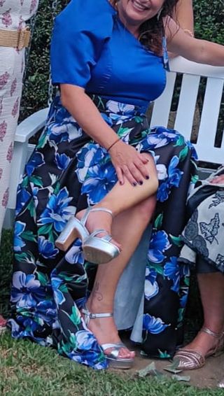Vestido fiesta azul - floral