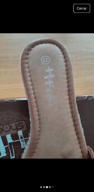 Sandalias planas mujer HF marrón, talla 39