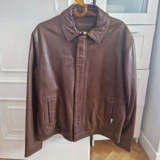 Cazadora Massimo Dutti cuero marrón XL